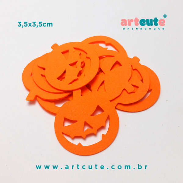 Abobora Aplique Halloween em EVA. Pacote com 50un