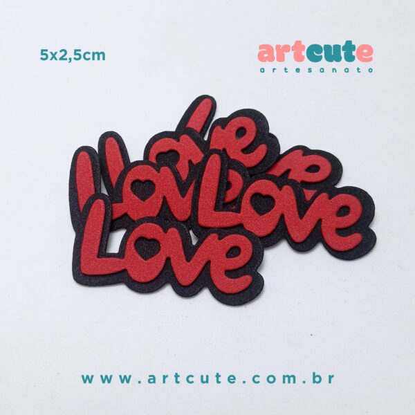 Aplique em EVA Love. Pacote com 20un