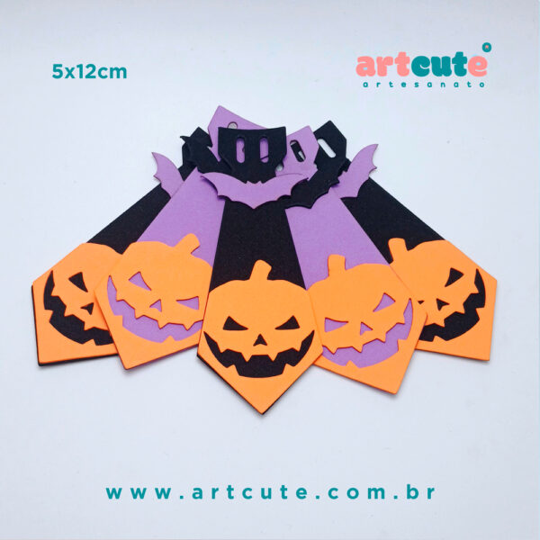 Gravatinha Pet Halloween em EVA. Pacote com 50un.