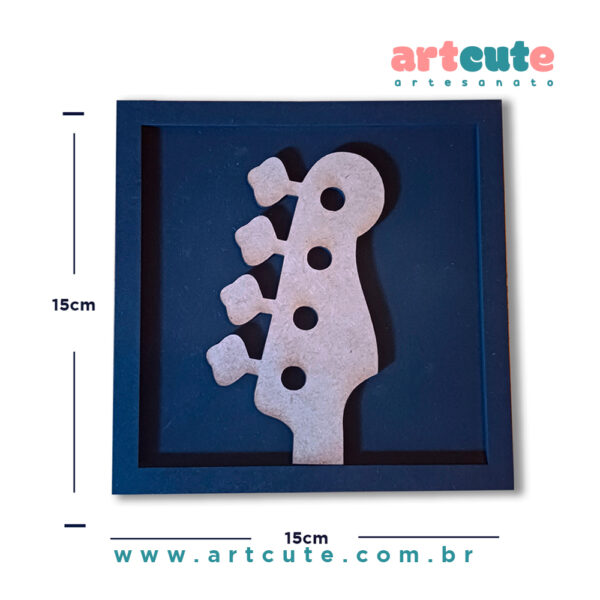 Quadrinho Decorativo Baixo Rock  - 15x15cm