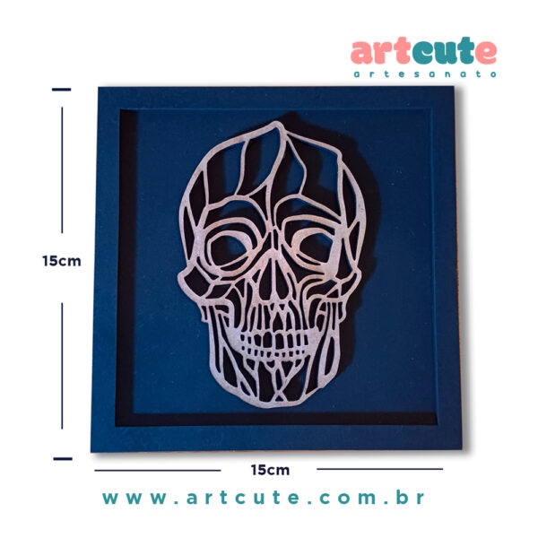 Quadrinho Decorativo Caveira Rock  - 15x15cm