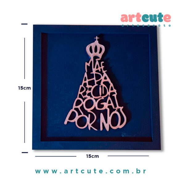 Quadrinho Decorativo Mãe Aparecida Rogai Por Nós - 15x15cm