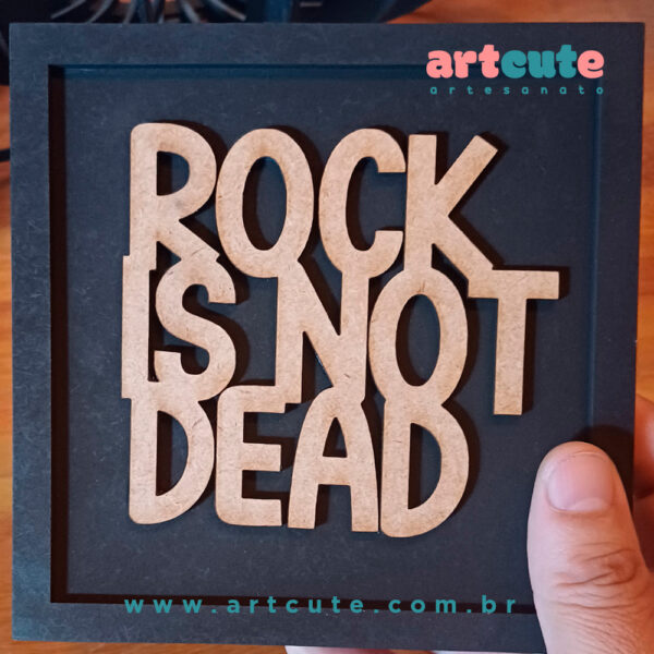 Quadrinho Decorativo Rock Is Not Dead  - 15x15cm - Image 2