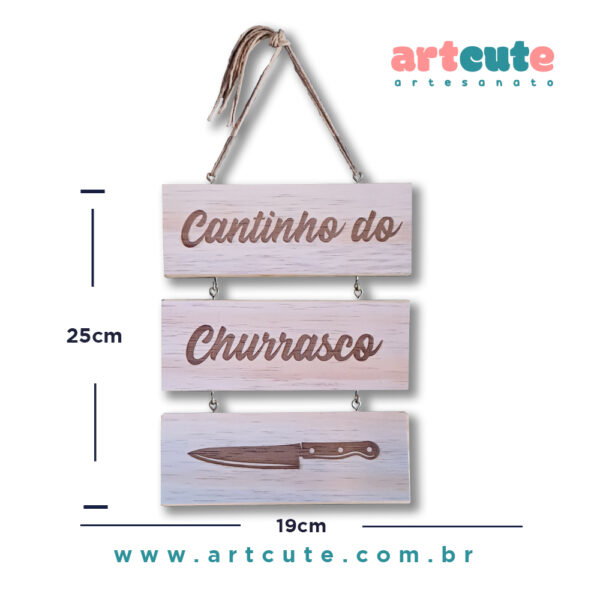 Plaquinha Decorativa Cantinho do Churrasco 25X19cm