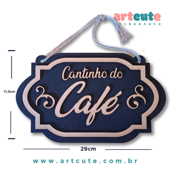 Quadrinho Decorativo Cantinho do Café 29X17,5cm