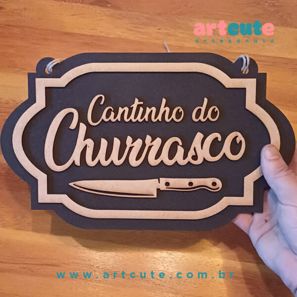 Quadrinho Decorativo Cantinho do Churrasco 29X17,5cm - Image 2