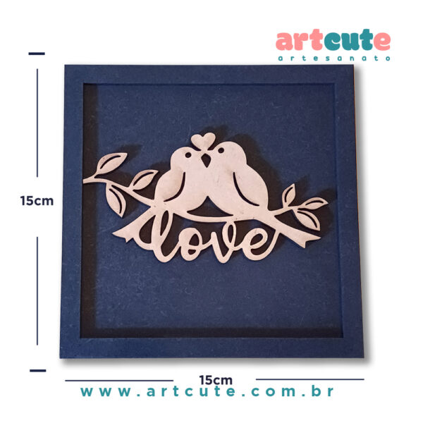 Quadrinho Decorativo Passarinhos Love 15x15cm