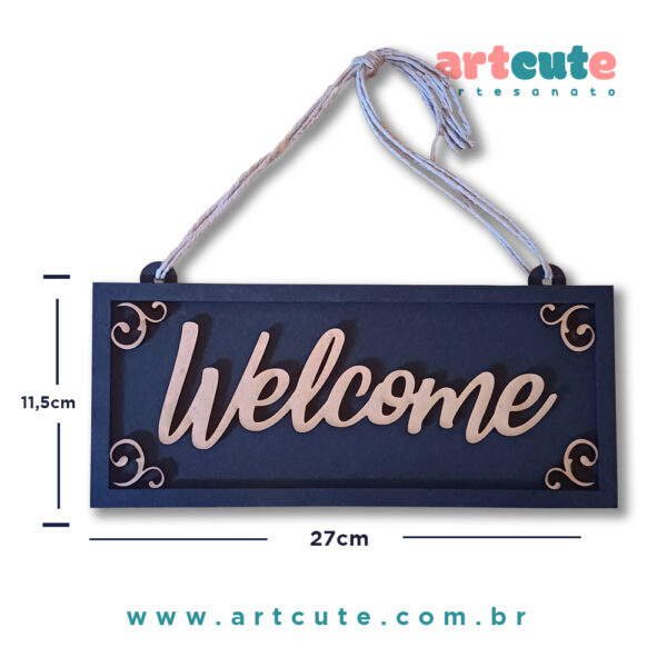 Quadrinho Decorativo Welcome 27X11,5cm